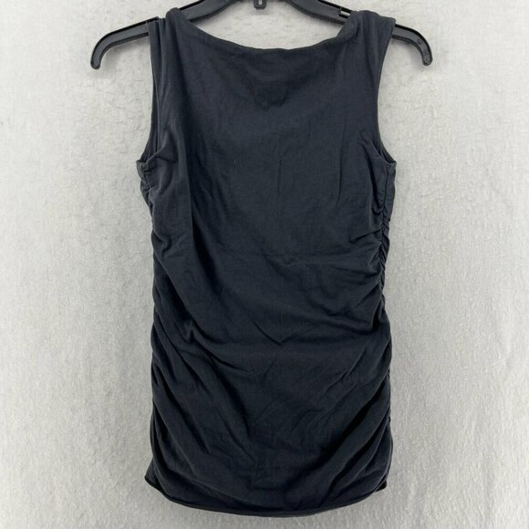 Mom's The Word Maternity Tank Top Womens Sz M Gray Ruched Square Neck Sleeveless - Picture 2 of 12
